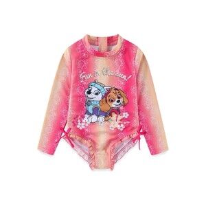 Nickelodeon PAW Patrol Girls One Piece Swimsuit Long Sleeve Floral UV Size 5